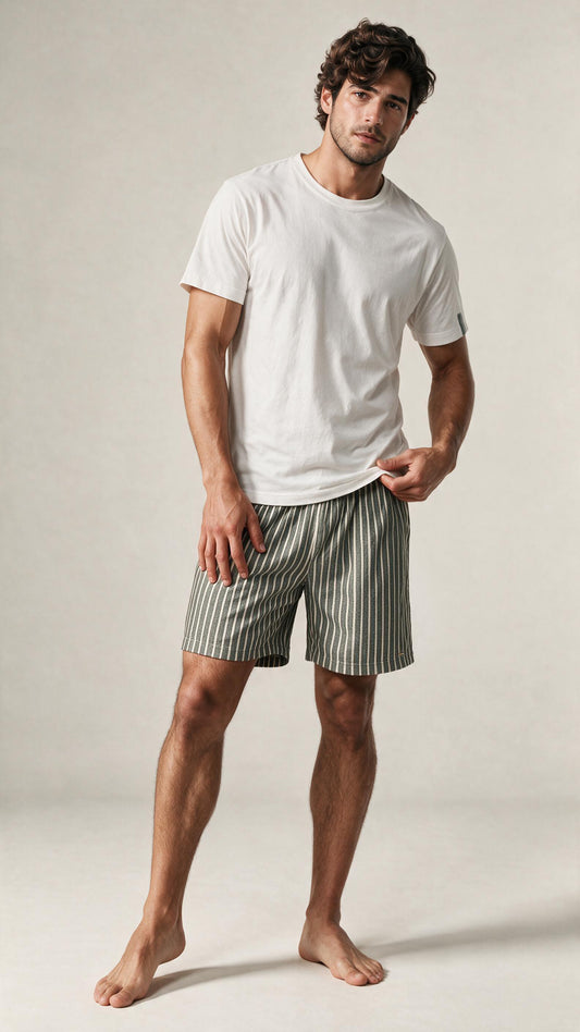 Pijama Masculino verde e branco