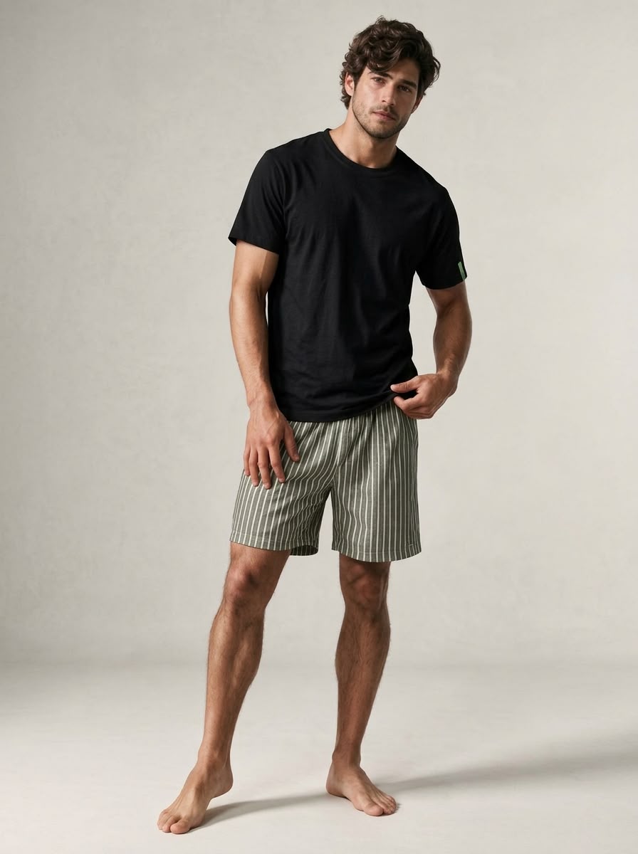 Pijama Masculino preto e verde